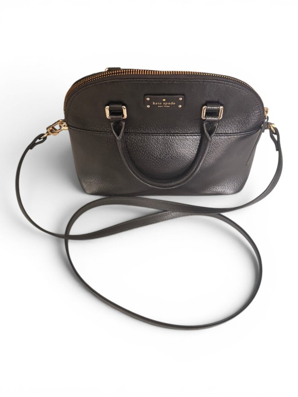 KATE SPADE CROSSBODY BAG BLACK SAFFIANO LEATHER